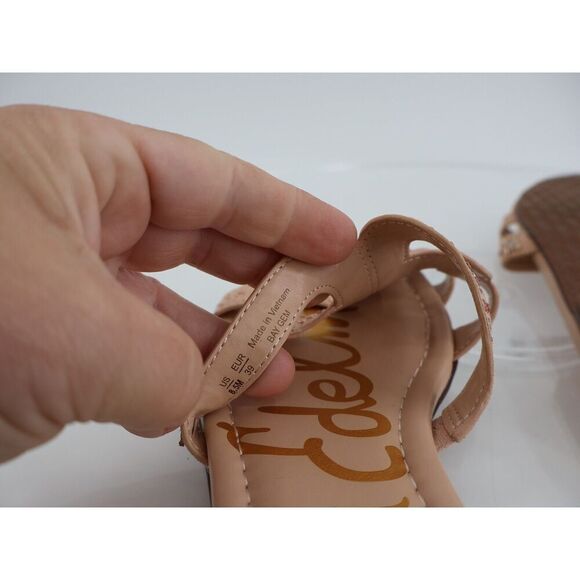 Sam Edelman Bay Gem Flat Slide Sandals Pink Rhinestone Size 8.5M Suede Slip On - Picture 7 of 11